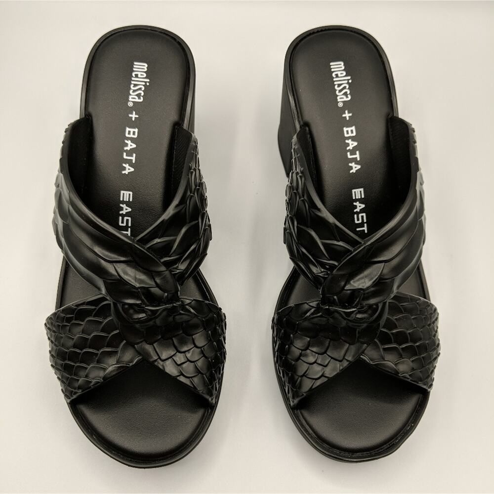 Baja East X Melissa Python Heel Open Toe Crisscro… - image 2